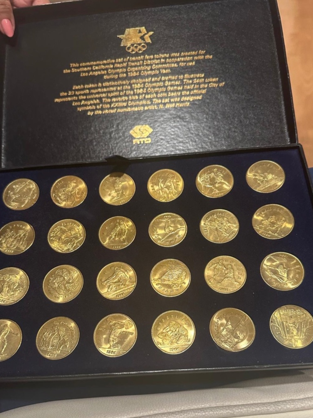 1984 Los Angeles Olympics RTD 24 Brass Token Complete Set
